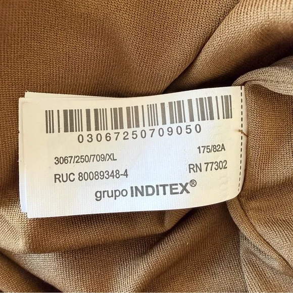 Zara Women's Olive Brown Draped Mini Dress | XL - Picture 5 of 6